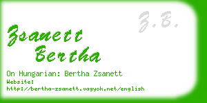 zsanett bertha business card